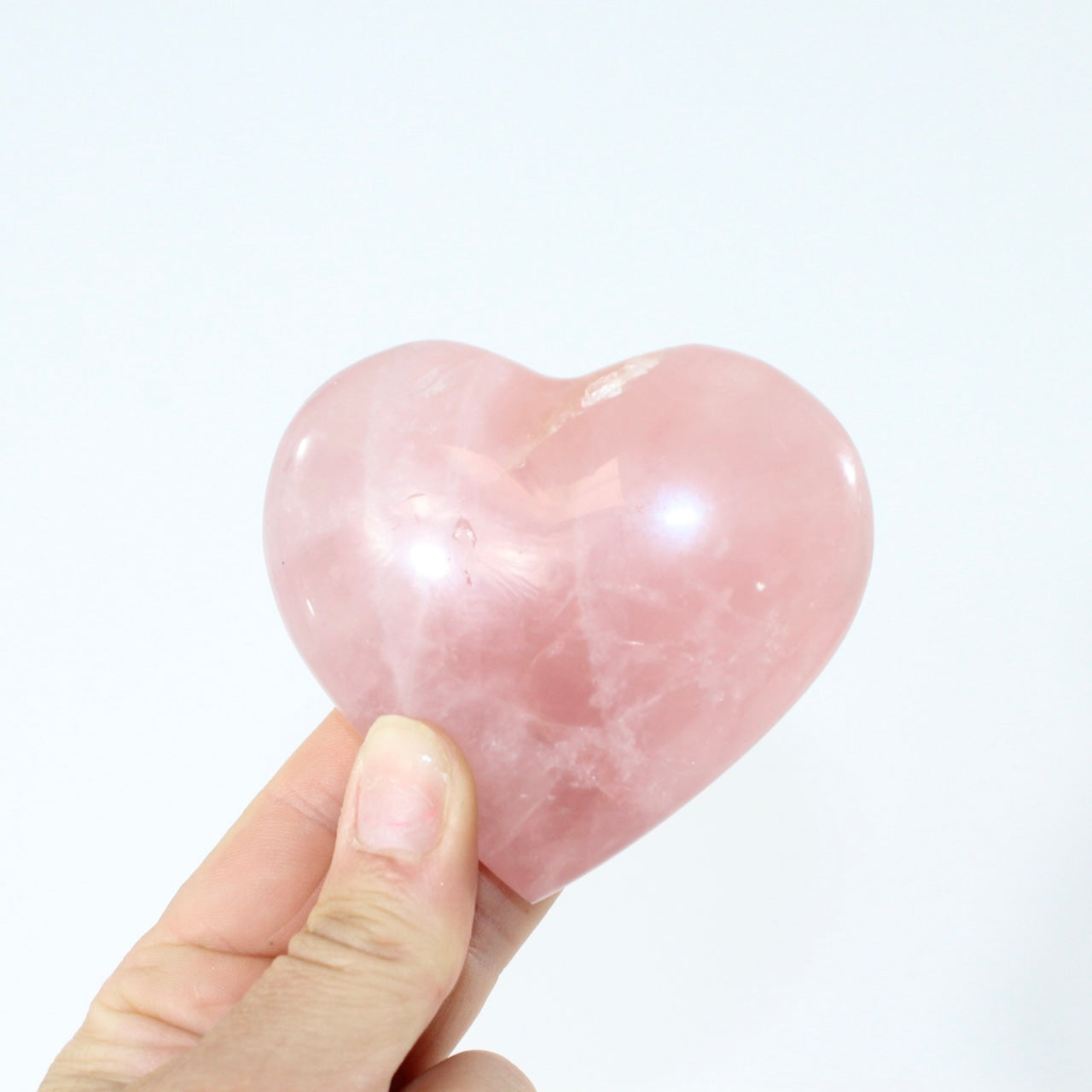 Rose Quartz Crystal Heart - Medium | ASH & STONE. Premium online crystals. Free express shipping NZ. 