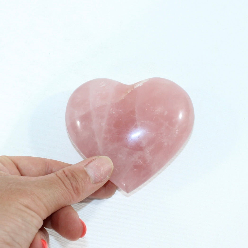 Rose Quartz Crystal Heart - Medium | ASH & STONE. Premium online crystals. Free express shipping NZ. 
