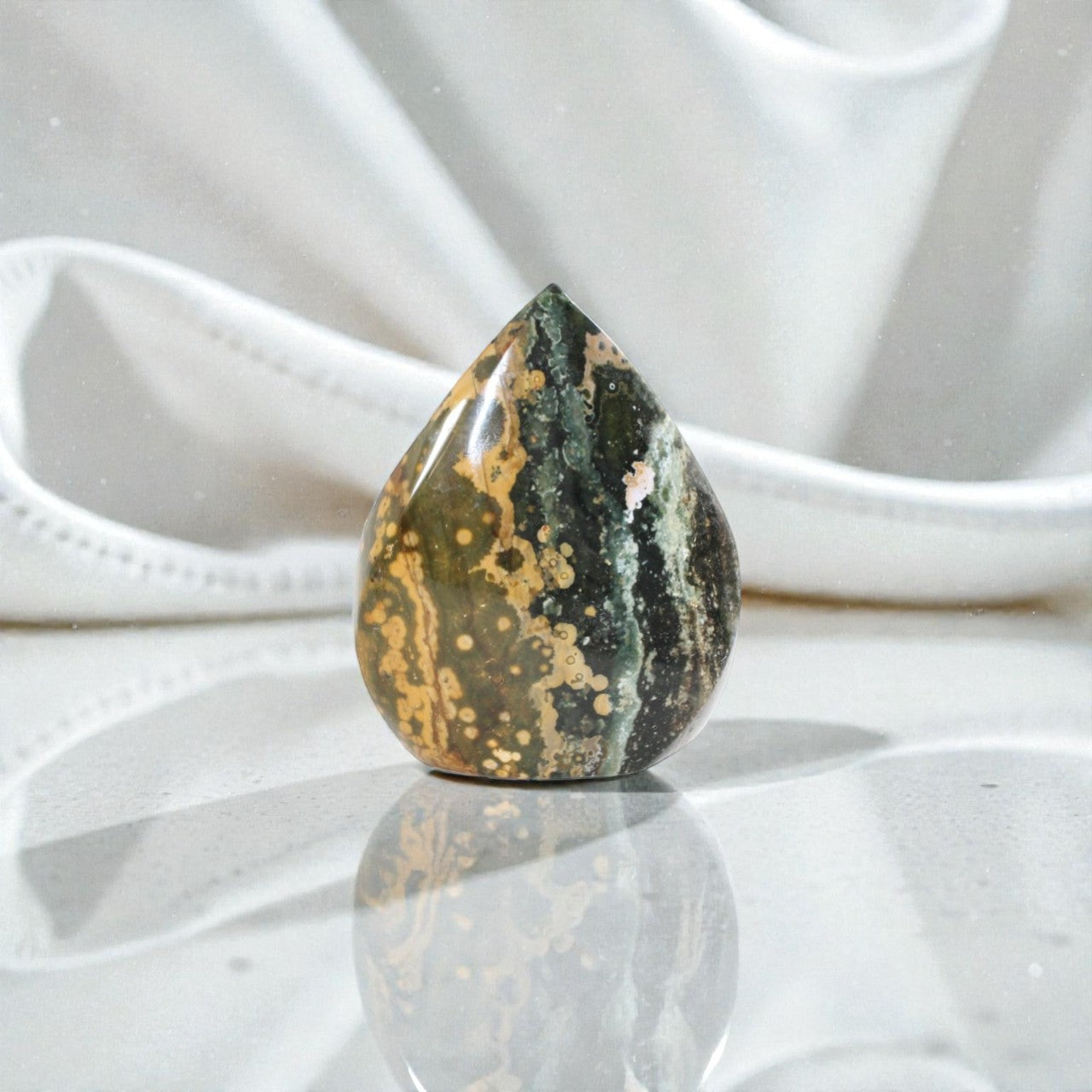 Ocean Jasper Crystal Flame | ASH&STONE premium crystals online. Free express shipping NZ