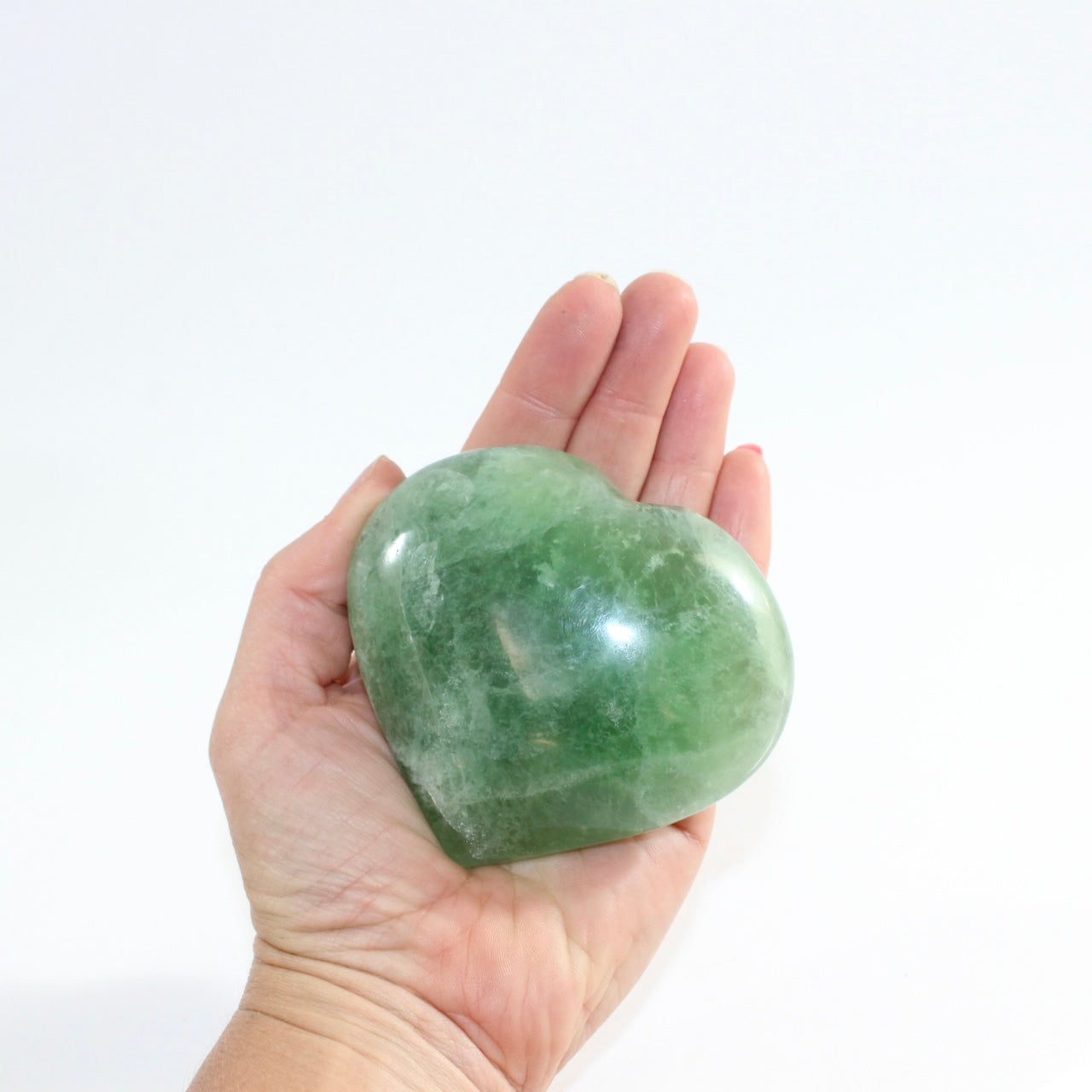 Green Fluorite crystal heart | ASH & STONE. Premium online crystals. Free express shipping NZ