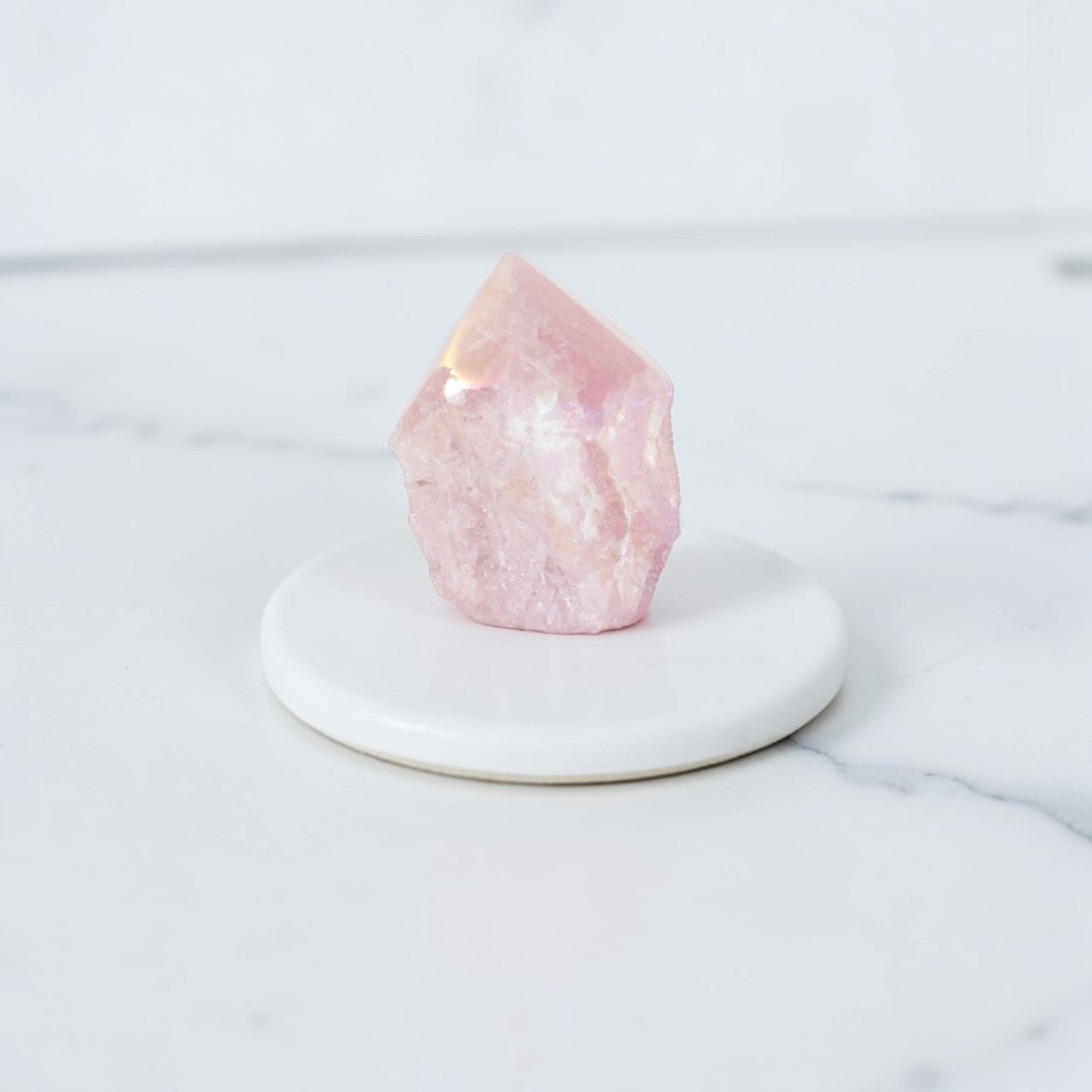Aura Rose Quartz Point | ASH & STONE Premium online crystals. Free express shipping NZ.