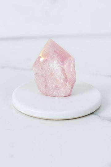 Aura Rose Quartz Point | ASH & STONE Premium online crystals. Free express shipping NZ.