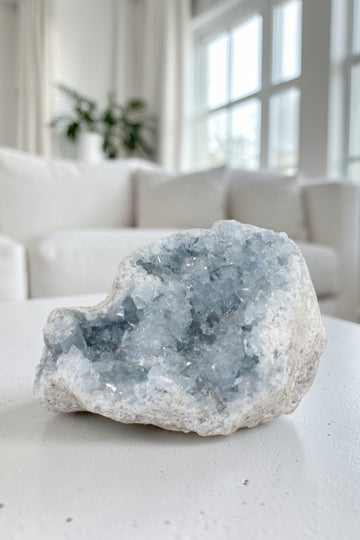 Celestite Crystal cluster | ASH & STONE. Premium online crystals. Free express shipping NZ.
