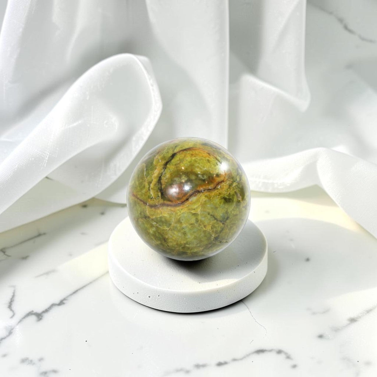 Green Opal Sphere  | ASH & STONE. Premium online crystals. Free shipping