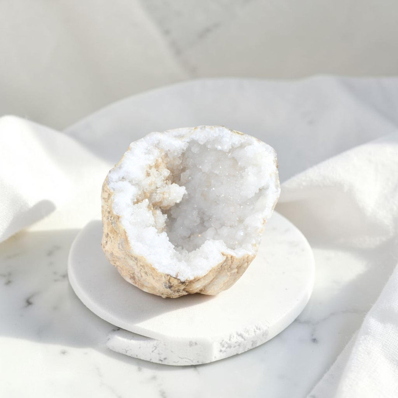 Clear Quartz Geode Crystal | ASH & STONE. Premium online crystals. Free shipping NZ. 