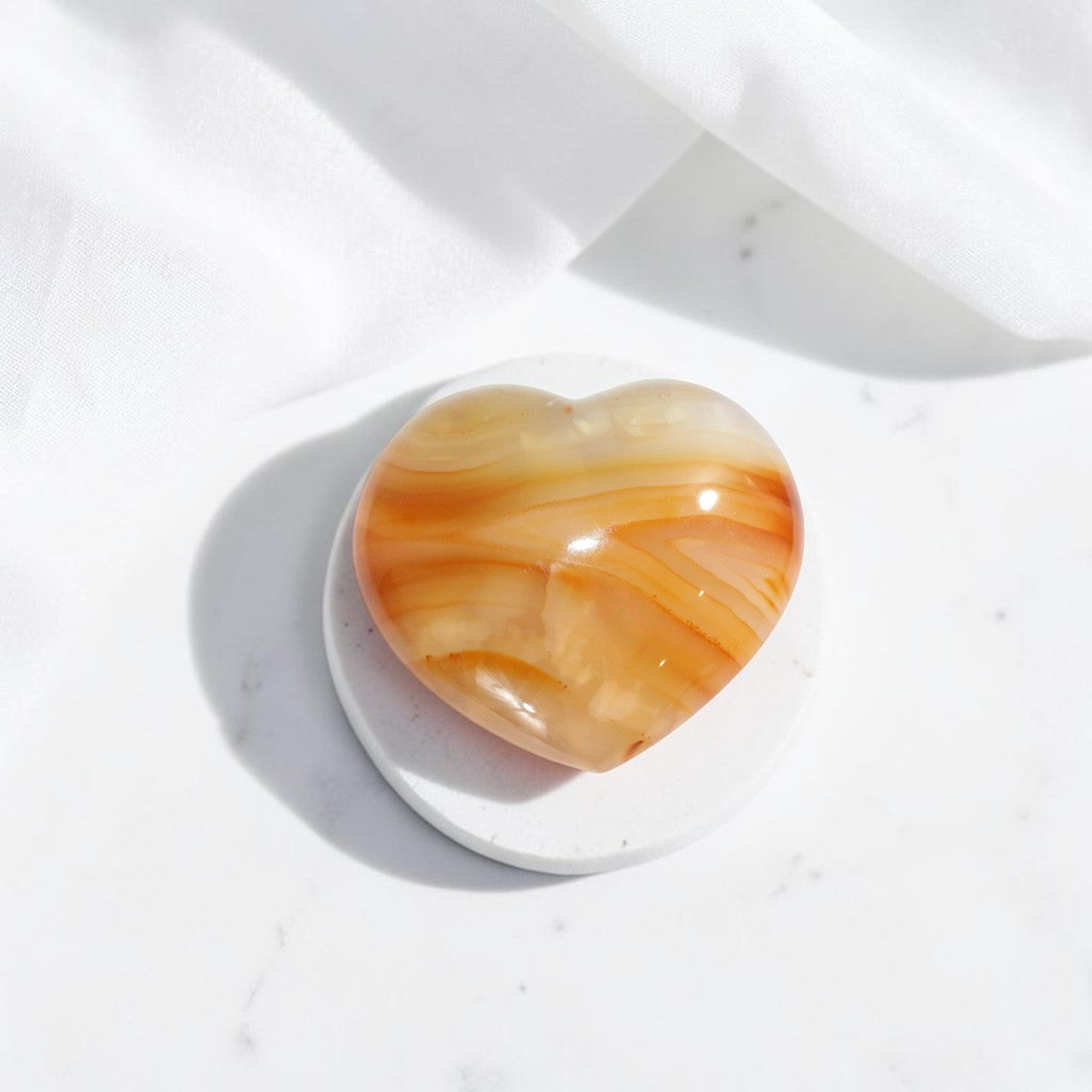 Carnelian Heart Crystal | ASH & STONE. Premium online crystals. Free shipping NZ. 