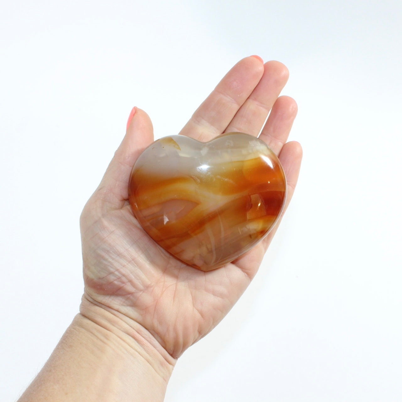 Carnelian Heart Crystal | ASH & STONE. Premium online crystals. Free shipping NZ. 