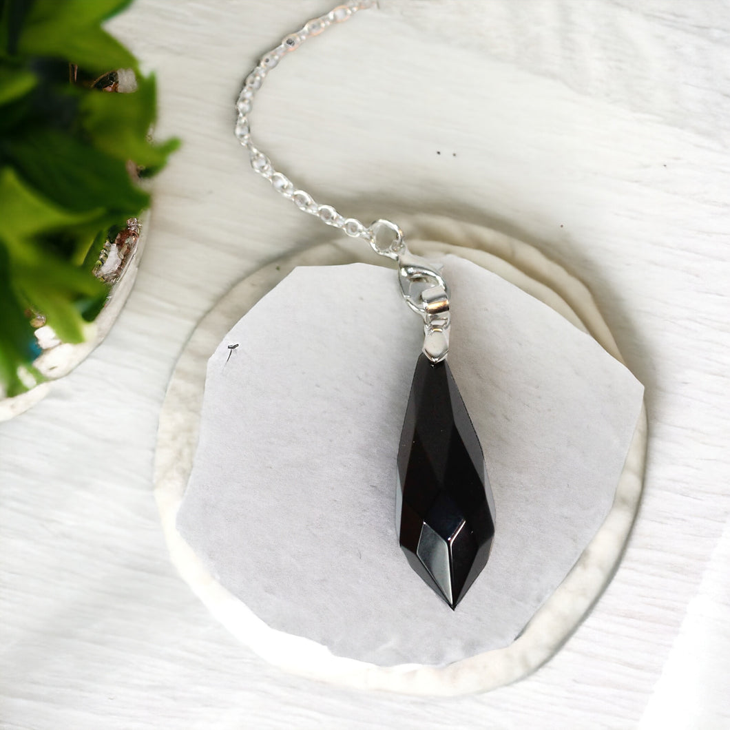 Black obsidian pendulum | ASH&STONE Crystals Shop Auckland NZ