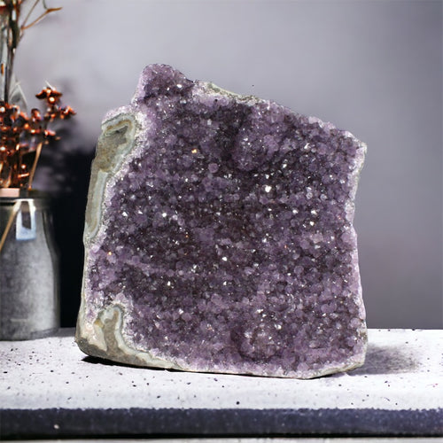Large amethyst crystal with cut base 2.28kg | ASH&STONE Crystals Shop Auckland NZ