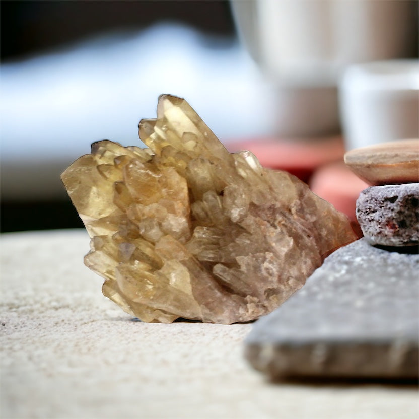 Kundalini Natural Citrine Crystal Cluster - extremely rare | ASH&STONE Crystals Shop Auckland NZ
