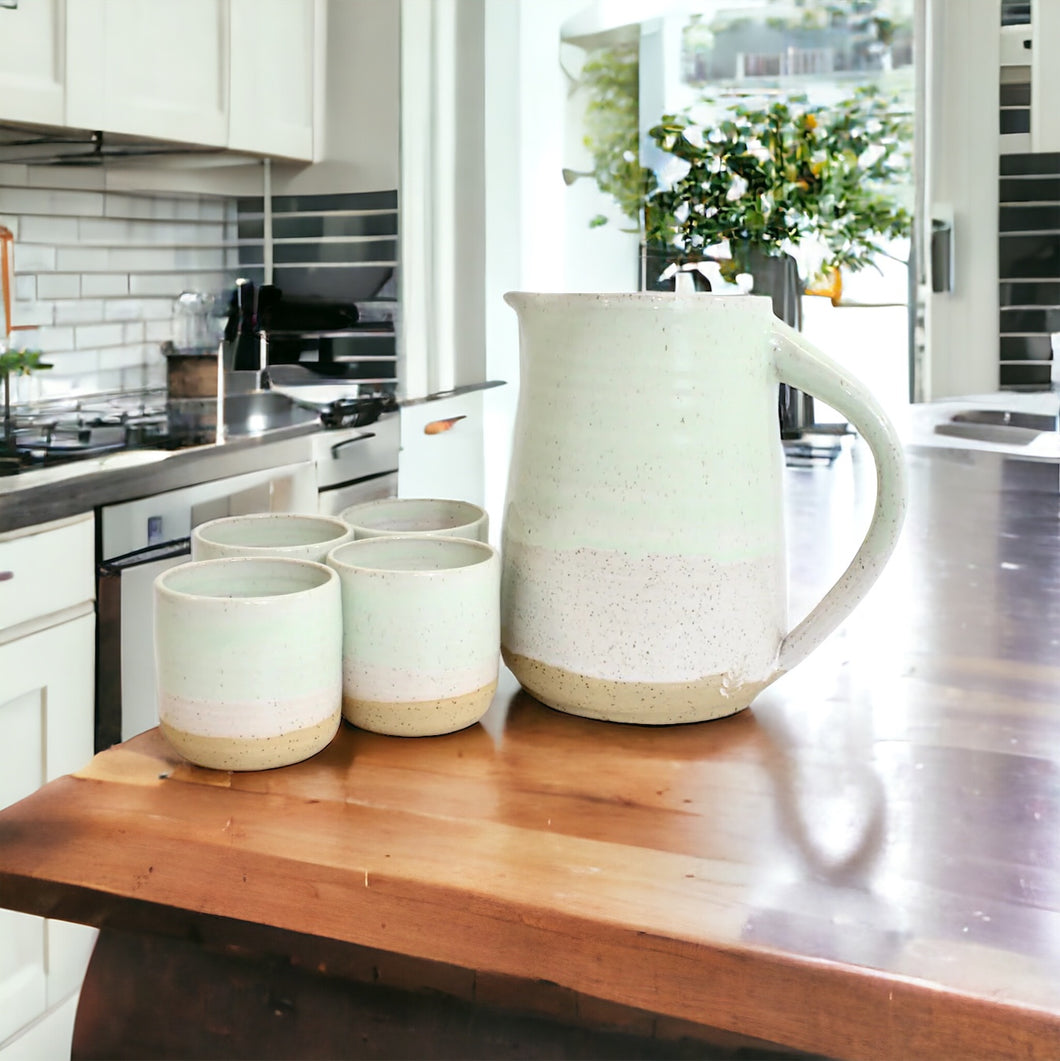 Large bespoke NZ handmade ceramic jug & tumblers | ASH&STONE Ceramics