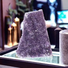 Load image into Gallery viewer, Large amethyst crystal cluster with cut base 3kg  | ASH&amp;STONE Crystals Shop Auckland NZ
