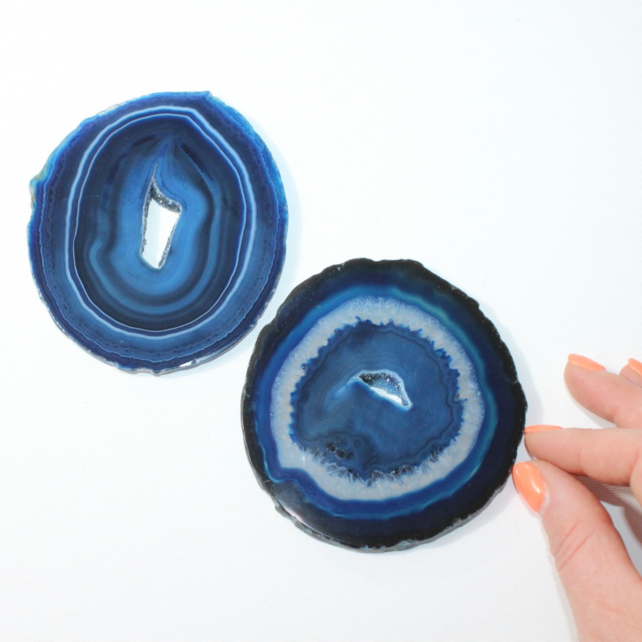 Deep Blue Agate Druzy Crystal Slice | Free express shipping. Buy high quality ethical crystals online at ASH&STONE crystal shop Auckland NZ. AfterPay available.