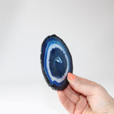 Deep Blue Agate Druzy Crystal Slice | Free express shipping. Buy high quality ethical crystals online at ASH&STONE crystal shop Auckland NZ. AfterPay available.