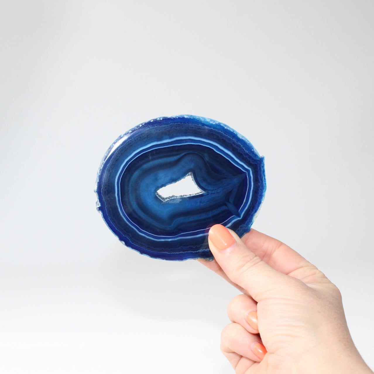 Deep Blue Agate Druzy Crystal Slice | Free express shipping. Buy high quality ethical crystals online at ASH&STONE crystal shop Auckland NZ. AfterPay available.