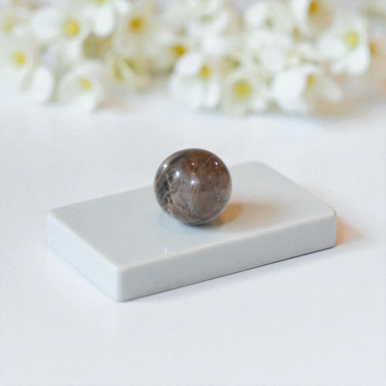 Black Moonstone Crystal Sphere. Free express shipping. Buy crystals online now from ASH&STONE Auckland NZ. AfterPay available.