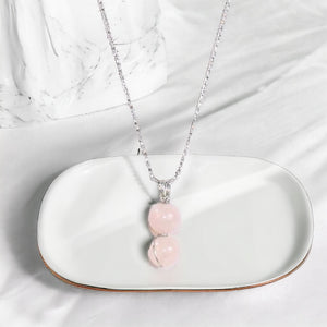 NZ-made rose quartz crystal pendant with 18" chain | ASH&STONE Crystals Shop Auckland NZ