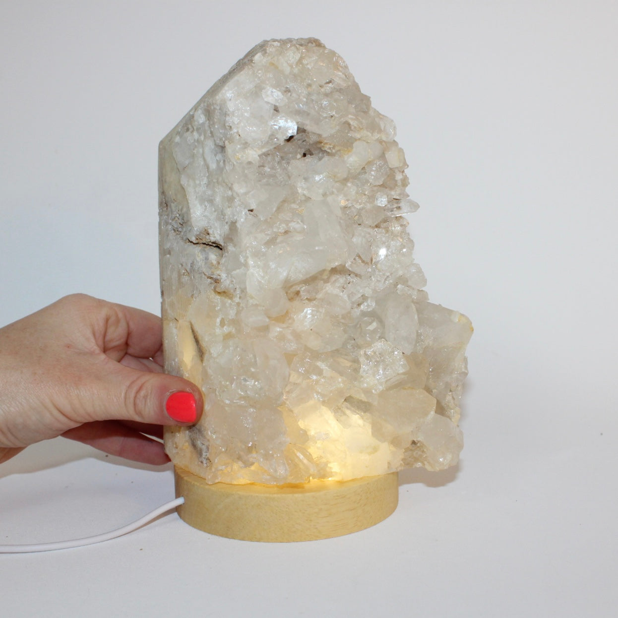 Clear Quartz Cluster Lamp | ASH & STONE Crystal lamps online, Free express shipping.