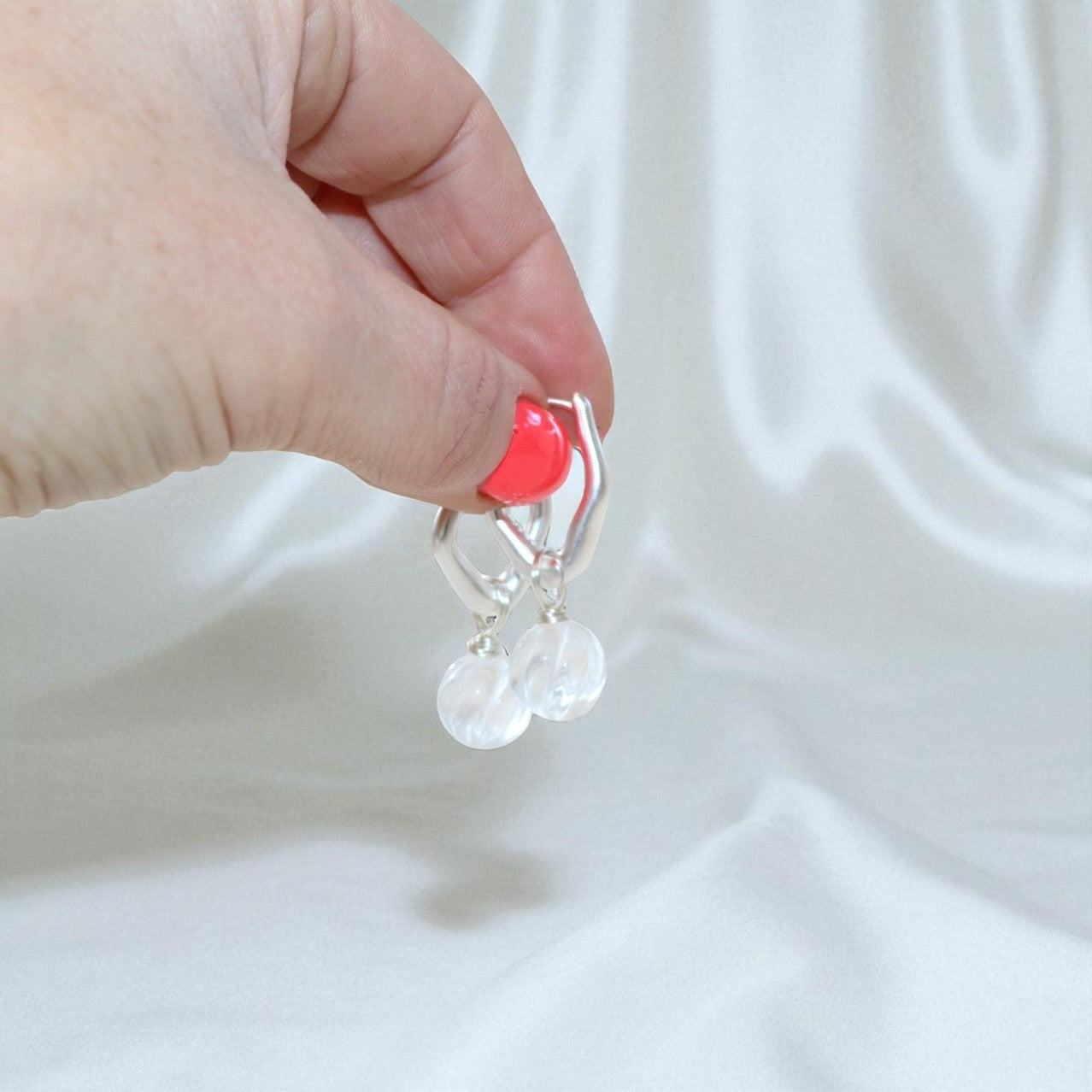 Clear quartz crystal hoop earrings Silver With 932 Sterling Silver Hoops. Free express shipping. Shop online at ASH&STONE crystal shop Auckland NZ.