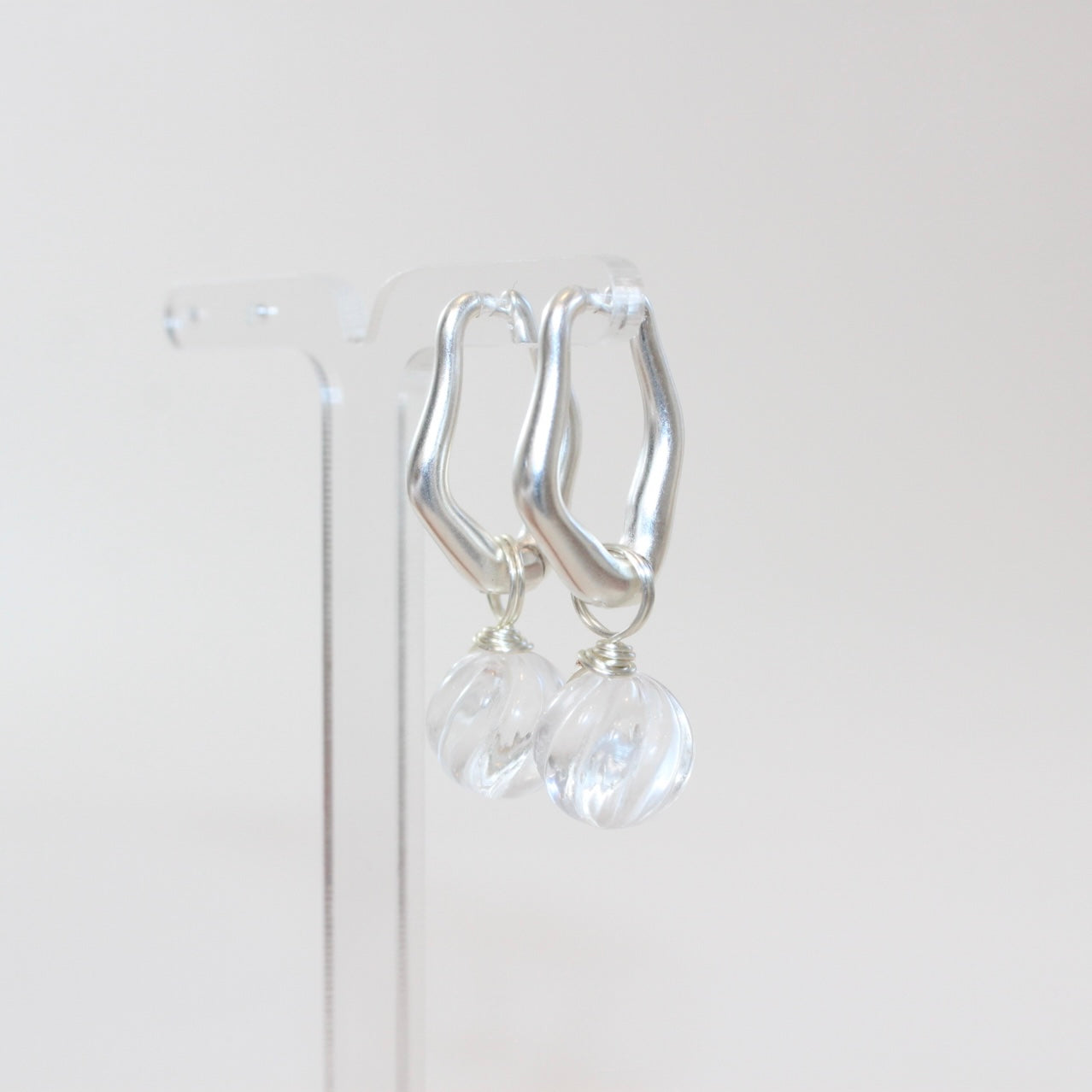Clear quartz crystal hoop earrings Silver With 932 Sterling Silver Hoops. Free express shipping. Shop online at ASH&STONE crystal shop Auckland NZ.