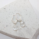 Clear quartz crystal hoop earrings Silver With 932 Sterling Silver Hoops. Free express shipping. Shop online at ASH&STONE crystal shop Auckland NZ.