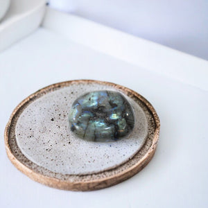 Labradorite polished crystal palm stone | ASH&STONE Crystals Shop Auckland NZ