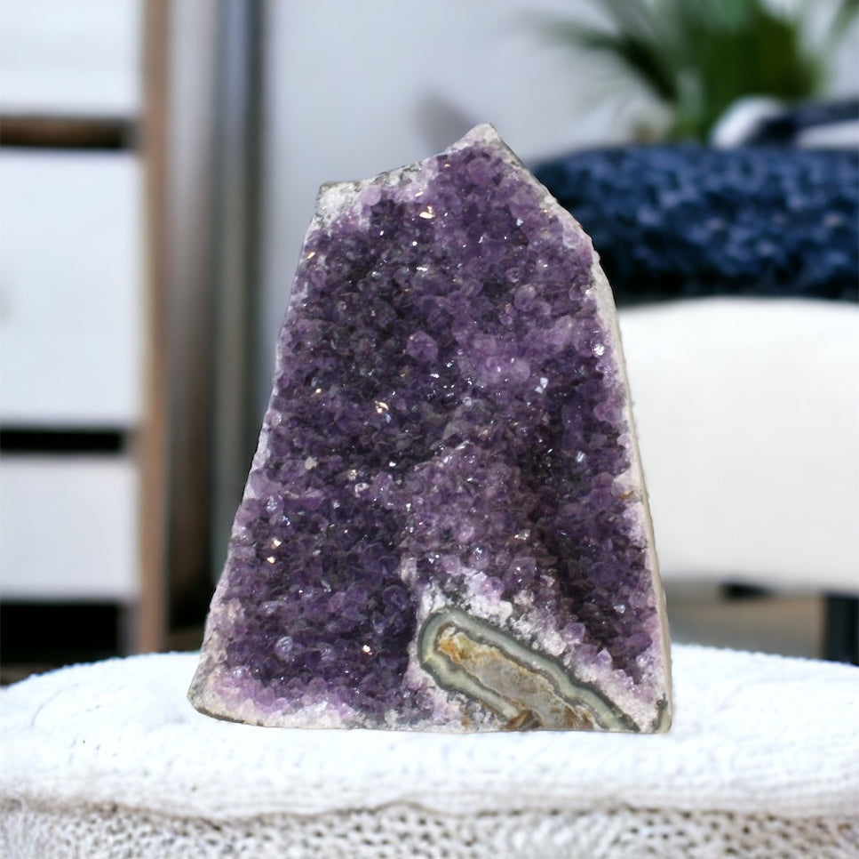 Amethyst crystal druzy with cut base 1.8kg | ASH&STONE Crystals Shop Auckland NZ