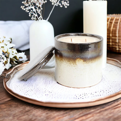 Soy wax artisan candle designer ceramic jar | ASH&STONE Candles Auckland NZ