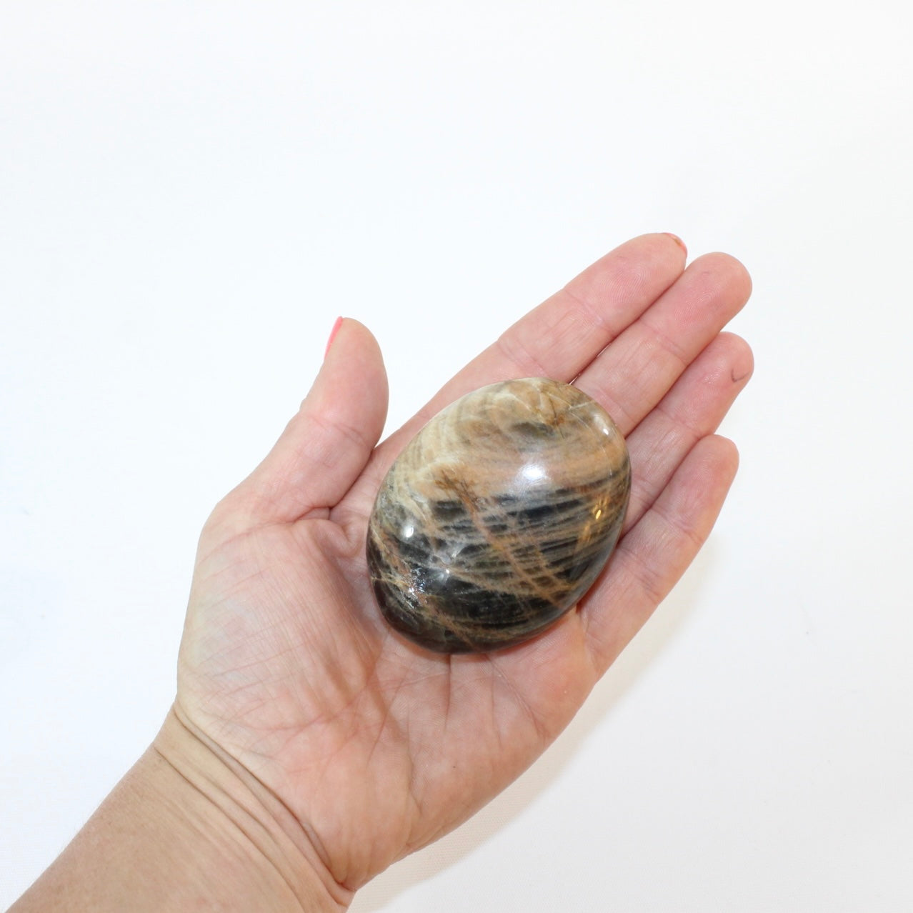 Black Moonstone Palm stone | ASH & STONE Premium crystals. Free express shipping NZ 
