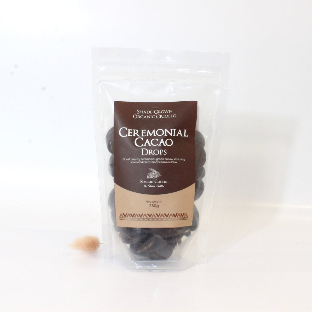 Shade grown organic Criollo | ceremonial cacao drops 250gm | ASH&STONE Auckland NZ