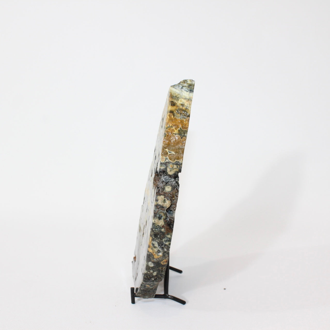 Ocean Jasper Slice on stand | ASH & STONE. Free express NZ shipping. Shop Ocean Jasper crystals online from ASH&STONE Auckland NZ. AfterPay available. 