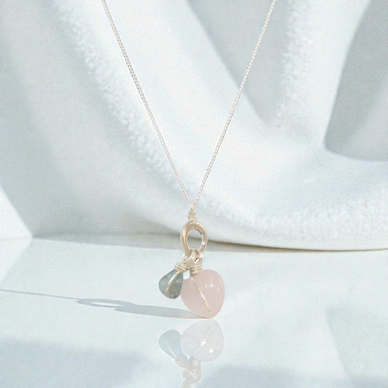 Rose Quartz & Blue Apatite | ASH & STONE Crystal jewellery. Free express shipping NZ 