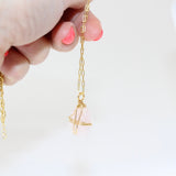 Rose quartz crystal Gold necklace. Free express shipping. Buy crystal jewellery online from ASH&STONE Auckland crystal shop.  AfterPay available.