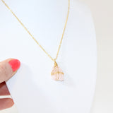 Rose quartz crystal Gold necklace