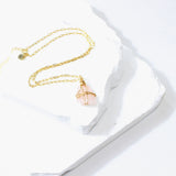 Rose quartz crystal Gold necklace. Free express shipping. Buy crystal jewellery online from ASH&STONE Auckland crystal shop.  AfterPay available.