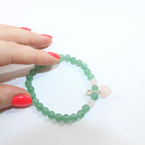 Aventurine Crystal bead w Rose Quartz Heart bracelet.  | ASH & STONE. NZ-made jewellery designs one of a kind. Auckland NZ. AfterPay available.