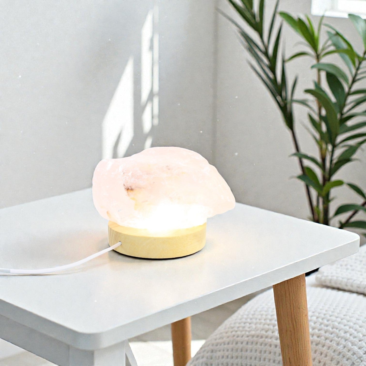 Rose Quartz Crystal Lamp | ASH & STONE premium ethical Rose Quartz crystals online. NZ 