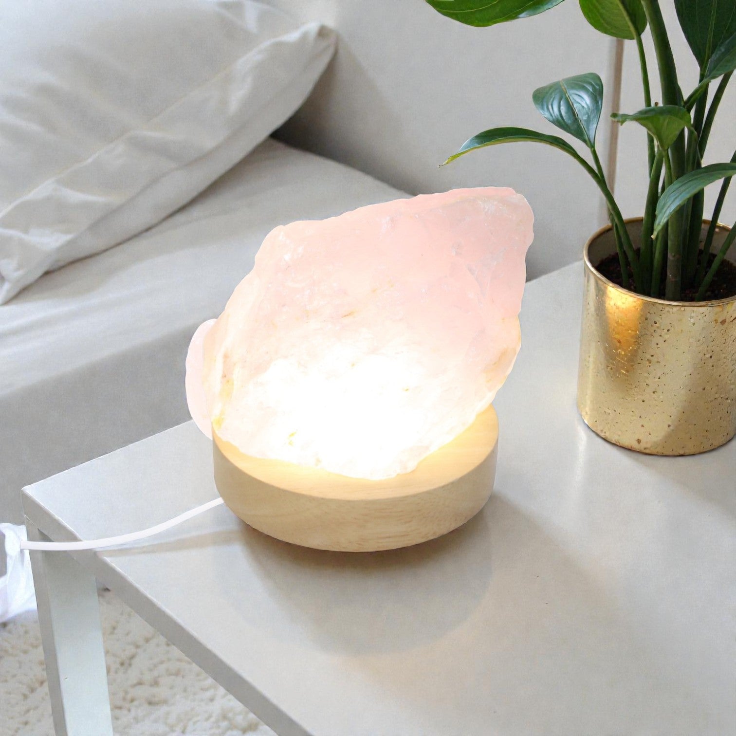 Rose Quartz Crystal Lamp | ASH & STONE premium ethical Rose Quartz crystals online. NZ 
