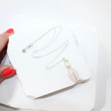 One of a kind, Rose Quartz & Freshwater Pearl crystal Silver Necklace, ASH & STONE |  FREE EXPRESS SHIPPING NZ WIDE.