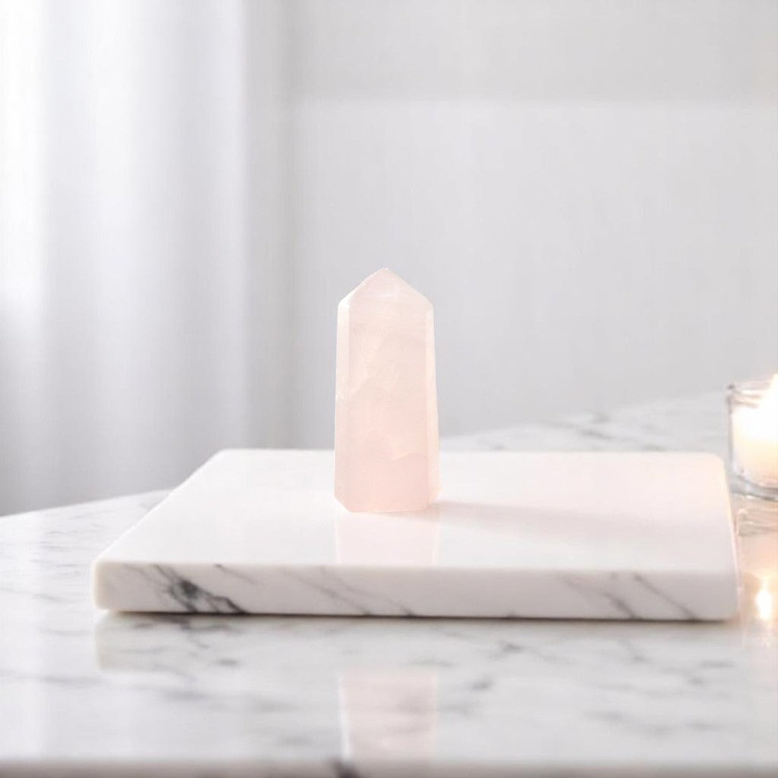 Rose quartz crystal tower| ASH&STONE Crystal Shop Auckland NZ
