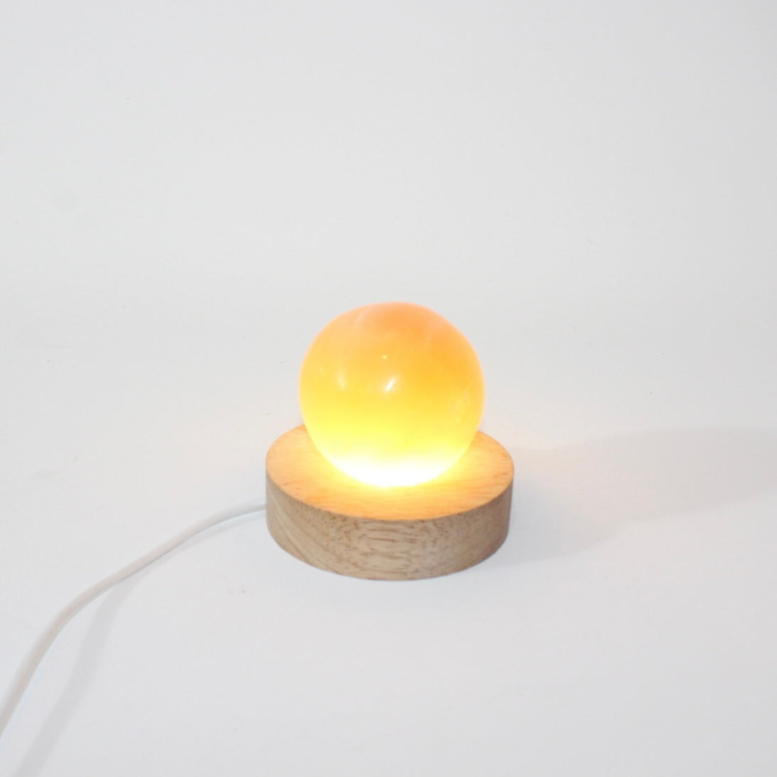 Selenite orange Sphere lamp | ASH & STONE Premium crystals. Free express shipping NZ 