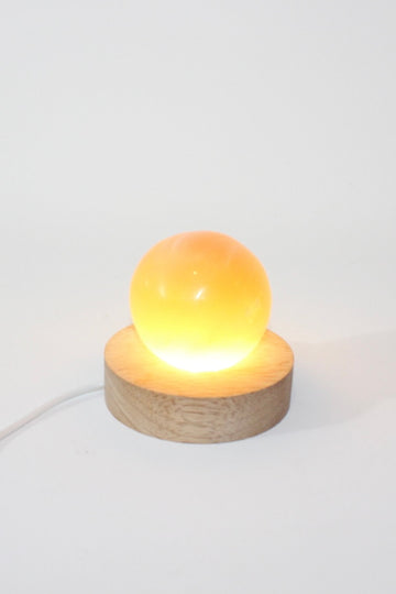 Selenite orange Sphere lamp | ASH & STONE Premium crystals. Free express shipping NZ 