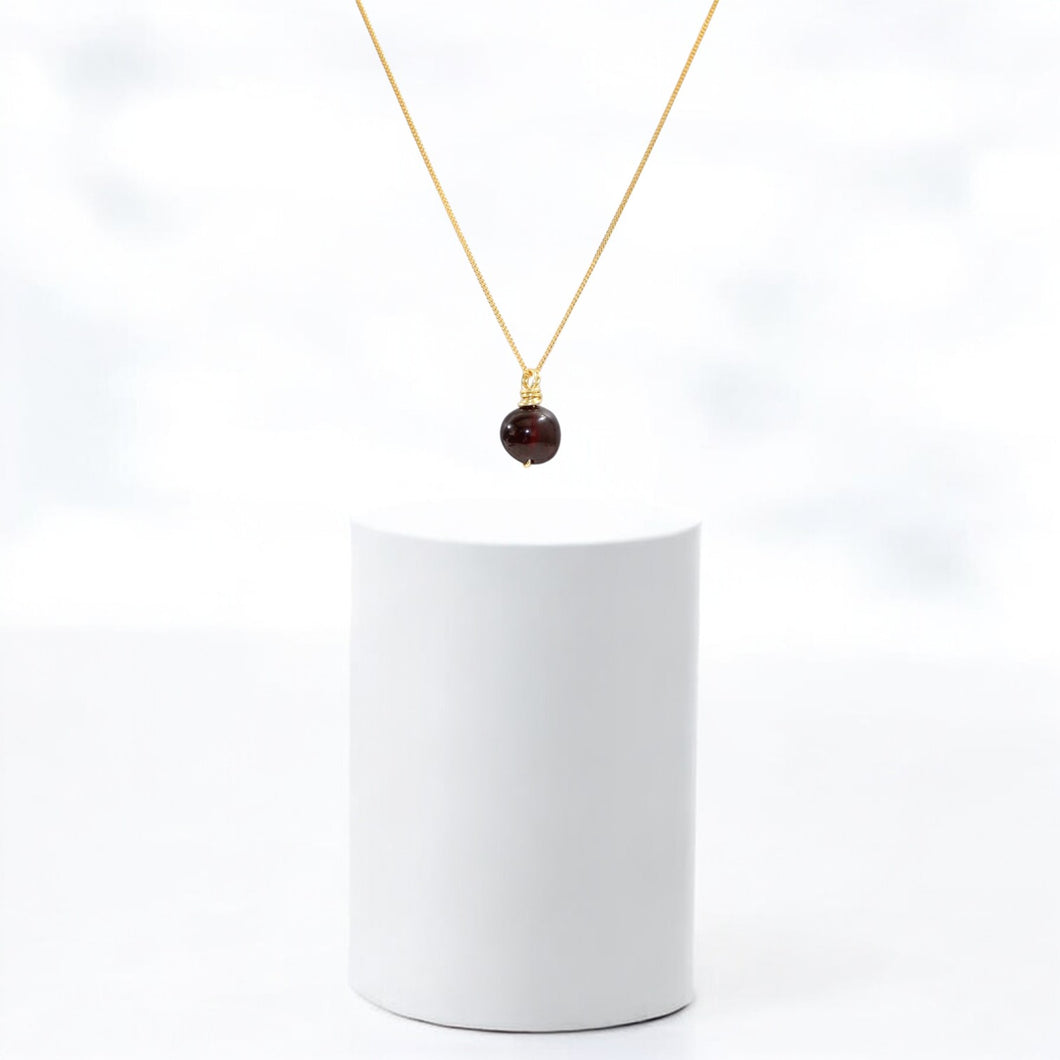 NZ-made almandine garnet crystal pendant necklace | ASH&STONE Crystal Jewellery Shop Auckland NZ