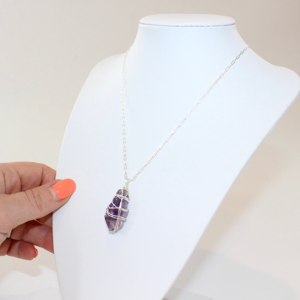 Handmade - Amethyst Silver Necklace | ASH & STONE Crystals and jewellery Auckland NZ 
