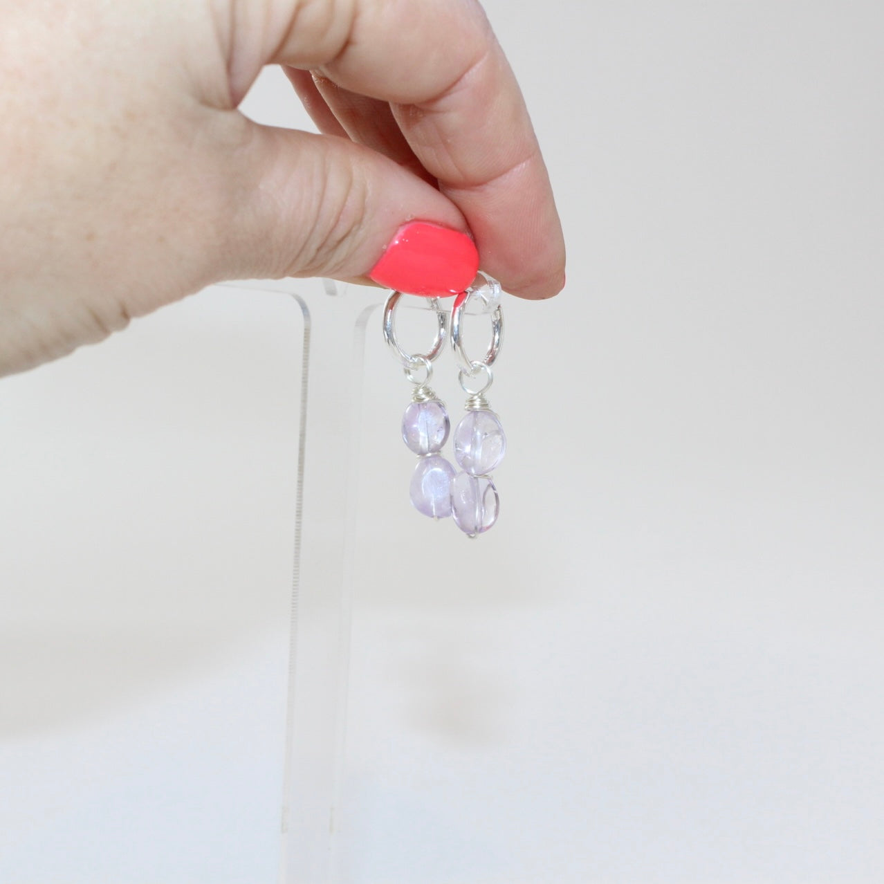 Amethyst Hoop Silver Earrings | From ASH & STONE, Crystals and jewellery, Free express shipping. 