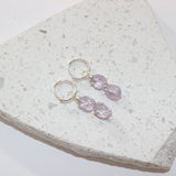 Amethyst Silver Hoop Earrings