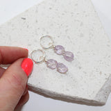 Amethyst Hoop Silver Earrings | From ASH & STONE, Crystals and jewellery, Free express shipping. 