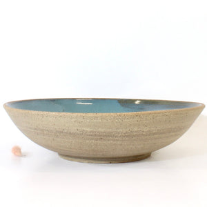 Extra large bespoke NZ handmade teal ceramic bowl | ASH&STONE