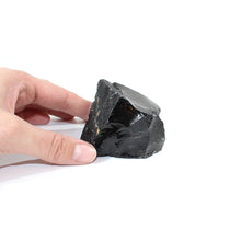 Load image into Gallery viewer, Black obsidian raw chunk with cut base  | ASH&amp;STONE Crystals Shop Auckland NZ
