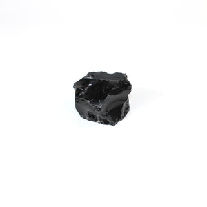 Black obsidian raw chunk with cut base  | ASH&STONE Crystals Shop Auckland NZ